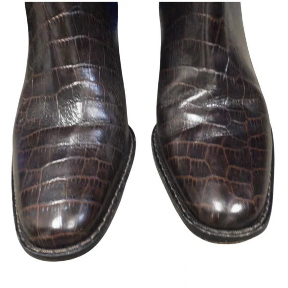 Brighton Western Festival Heart Braided Leather Cowgirl Country Croc Boots